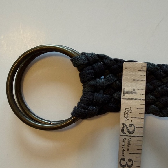 Handmade woven belt with tassle, black, coated cotton rope, size M main image 9